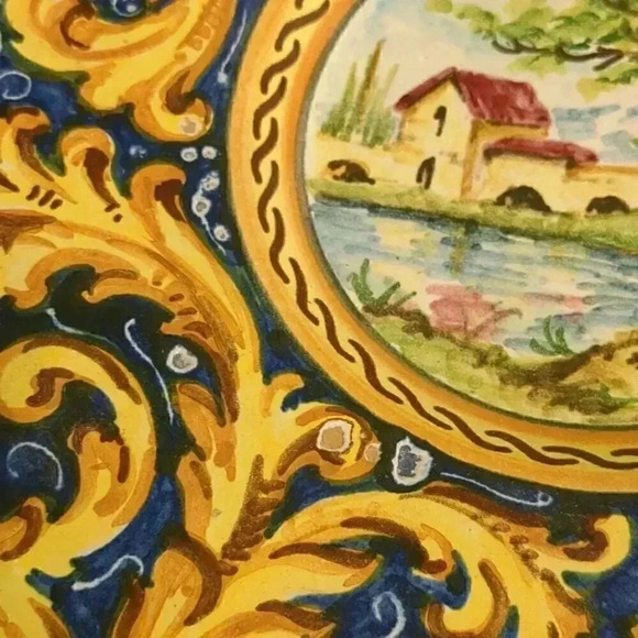 Vintage Hand-painted Wall Plate from  Italy - Picture 3 of 5